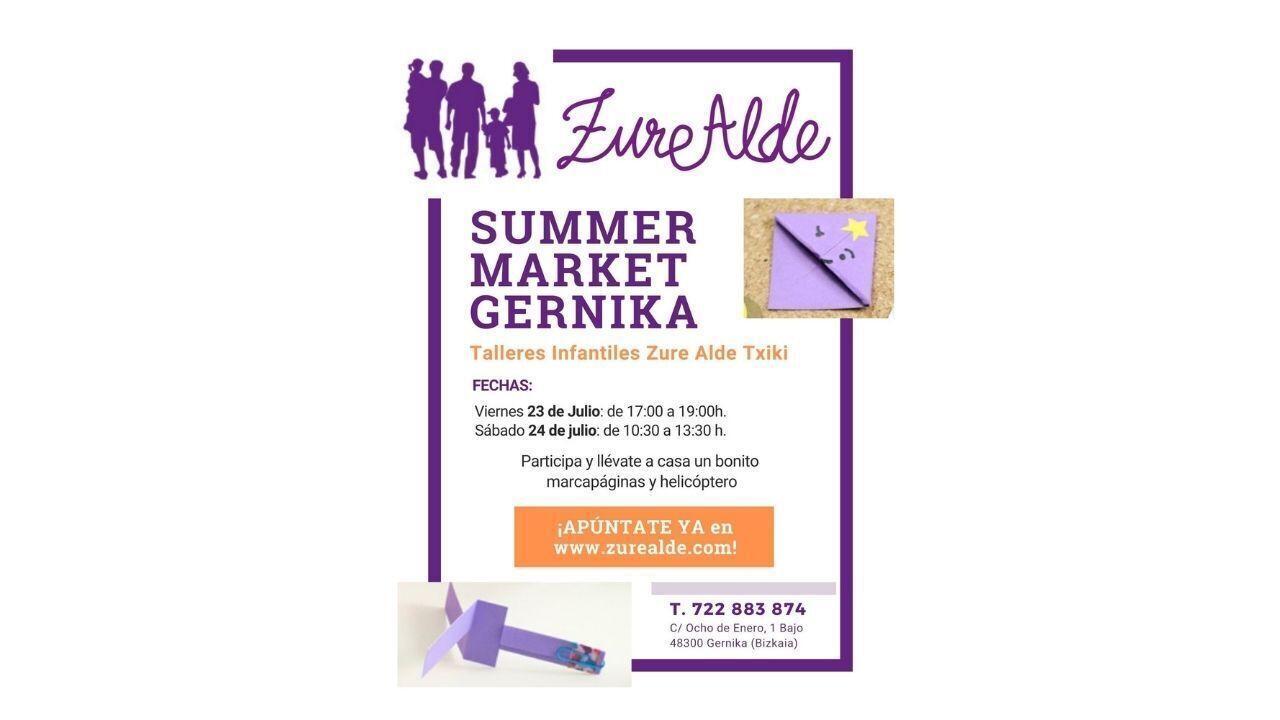 Talleres infantiles en el Summer Market de Gernika